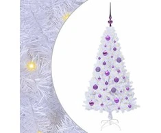 Dirbtinė Kalėdų eglutė su 150 LED Balta 120 cm PVC ir Plienas