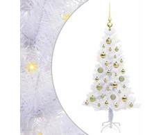 Dirbtinė Kalėdų eglutė su 150 LED Balta 120 cm PVC ir plienas