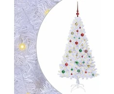 Dirbtinė Kalėdų eglutė su 150 LED Balta 150 cm PVC ir Plienas