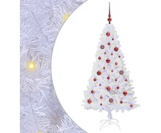 Dirbtinė Kalėdų eglutė su 150 LED Balta 150 cm PVC ir Plienas