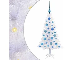Dirbtinė Kalėdų eglutė su 150 LED Balta 120 cm PVC ir plienas