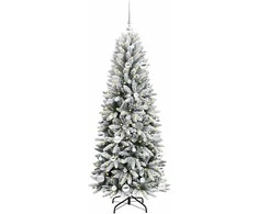 Dirbtinė Kalėdų eglutė su 150 LED s stovu Balta 150 cm