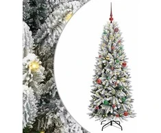 Dirbtinė Kalėdų eglutė su 150 LED s stovu Balta 150 cm
