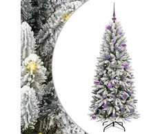 Dirbtinė Kalėdų eglutė su 150 LED s stovu Balta 150 cm