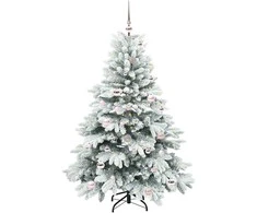 Dirbtinė Kalėdų eglutė su 150 LED Balta 150 cm PE ir PVC