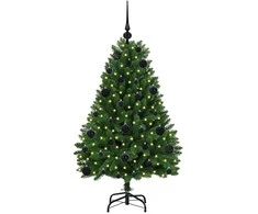 Dirbtinė Kalėdų eglutė su 150 LED Žalia 120 cm PVC ir metalas
