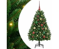 Dirbtinė Kalėdų eglutė su 150 LED Žalia 120 cm PVC ir metalas