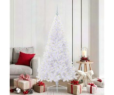 Dirbtinė Kalėdų eglutė su 300 LED Balta 180 cm PVC ir Plienas