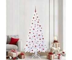 Dirbtinė Kalėdų eglutė su 300 LED Balta 210 cm PVC ir Plienas