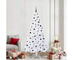 Dirbtinė Kalėdų eglutė su 300 LED Balta 210 cm PVC ir Plienas