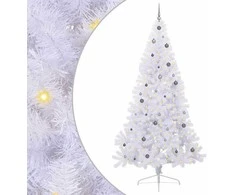 Dirbtinė Kalėdų eglutė su 300 LED Balta 240 cm PVC ir Plienas