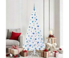 Dirbtinė Kalėdų eglutė su 300 LED Balta 180 cm PVC ir Plienas