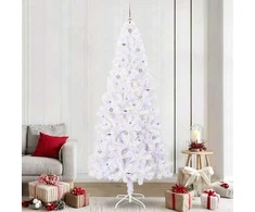 Dirbtinė Kalėdų eglutė su 300 LED Balta 240 cm PVC ir Plienas