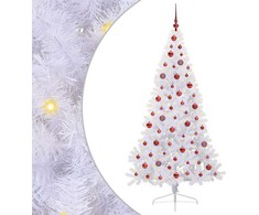 Dirbtinė Kalėdų eglutė su 300 LED Balta 180 cm PVC ir Plienas