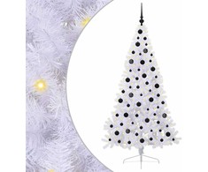 Dirbtinė Kalėdų eglutė su 300 LED Balta 180 cm PVC ir Plienas