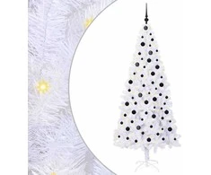 Dirbtinė Kalėdų eglutė su 300 LED Balta 210 cm PVC ir Plienas