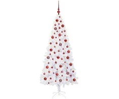 Dirbtinė Kalėdų eglutė su 300 LED Balta 180 cm PVC ir Plienas