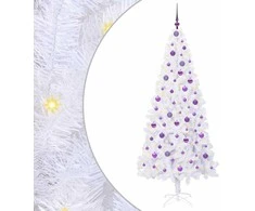 Dirbtinė Kalėdų eglutė su 300 LED Balta 210 cm PVC ir Plienas