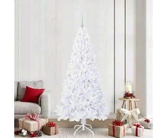 Dirbtinė Kalėdų eglutė su 300 LED Balta 210 cm PVC ir Plienas