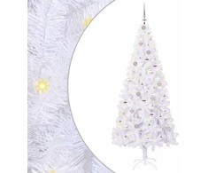 Dirbtinė Kalėdų eglutė su 300 LED Balta 210 cm PVC ir Plienas