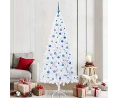 Dirbtinė Kalėdų eglutė su 300 LED Balta 210 cm PVC ir Plienas