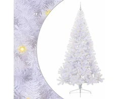 Dirbtinė Kalėdų eglutė su 300 LED Balta 240 cm PVC ir Plienas