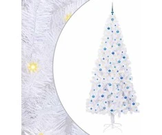 Dirbtinė Kalėdų eglutė su 300 LED Balta 240 cm PVC ir Plienas