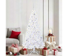 Dirbtinė Kalėdų eglutė su 300 LED Balta 180 cm PVC ir Plienas