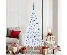 Dirbtinė Kalėdų eglutė su 300 LED Balta 180 cm PVC ir Plienas