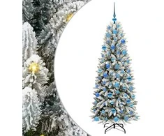 Dirbtinė Kalėdų eglutė su 300 LED s stovu Balta 180 cm