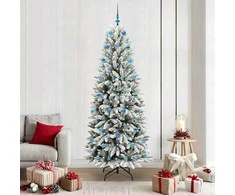 Dirbtinė Kalėdų eglutė su 300 LED s stovu Balta 210 cm