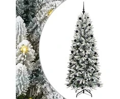 Dirbtinė Kalėdų eglutė su 300 LED s stovu Balta 210 cm
