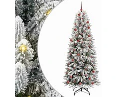 Dirbtinė Kalėdų eglutė su 300 LED s stovu Balta 210 cm