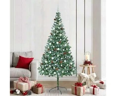 Dirbtinė Kalėdų eglutė su 300 LED Žalia 210 cm PVC ir plienas