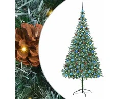 Dirbtinė Kalėdų eglutė su 300 LED Žalia 210 cm PVC ir plienas