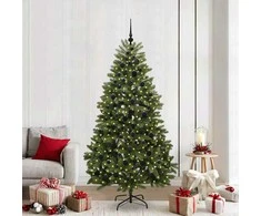 Dirbtinė Kalėdų eglutė su 300 LED Žalia 210 cm PVC ir metalas