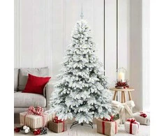 Dirbtinė Kalėdų eglutė su 300 LED Balta 180 cm PE ir PVC