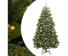 Dirbtinė Kalėdų eglutė su 300 LED Žalia 180 cm PVC ir metalas