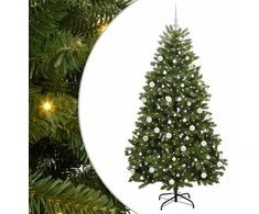 Dirbtinė Kalėdų eglutė su 300 LED Žalia 180 cm PVC ir metalas