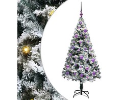 Dirbtinė Kalėdų eglutė Balta 150 cm PVC ir Plienas ir Plastikas