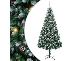 Dirbtinė Kalėdų eglutė Žalia 210 cm PVC ir Plienas ir Plastikas