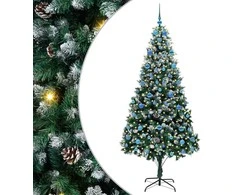 Dirbtinė Kalėdų eglutė Žalia 210 cm PVC ir Plienas ir Plastikas