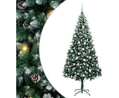 Dirbtinė Kalėdų eglutė Žalia 210 cm PVC ir Plienas ir Plastikas