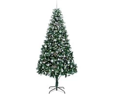 Dirbtinė Kalėdų eglutė Žalia 240 cm PVC ir Plienas ir Plastikas