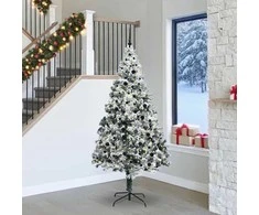 Dirbtinė Kalėdų eglutė Balta 240 cm PVC ir Plienas ir Plastikas