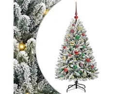 Dirbtinė Kalėdų eglutė Žalia ir balta 120 cm PVC ir metalas