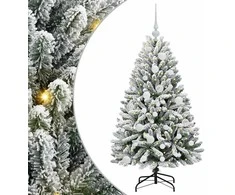 Dirbtinė Kalėdų eglutė Žalia ir balta 120 cm PVC ir metalas