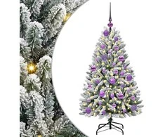 Dirbtinė Kalėdų eglutė Žalia ir balta 120 cm PVC ir metalas