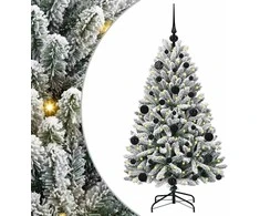 Dirbtinė Kalėdų eglutė Žalia ir balta 120 cm PVC ir metalas