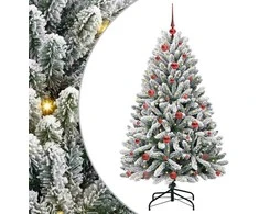 Dirbtinė Kalėdų eglutė Žalia ir balta 150 cm PVC ir metalas
